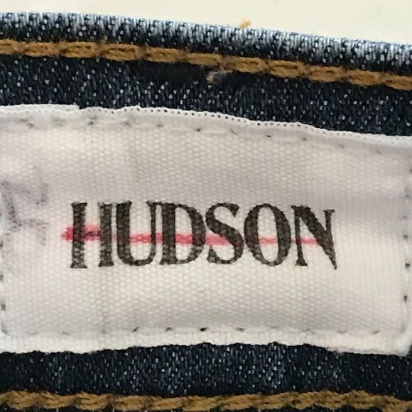Hudson Bacara Crop Straight Cuffed Jeans Women 28 Blue Mid Rise Distressed 16282 - Picture 3 of 15